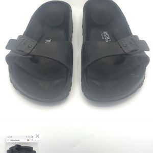 BIRKENSTOCK MADRID EVA BLACK SLIDE ON SANDALS
